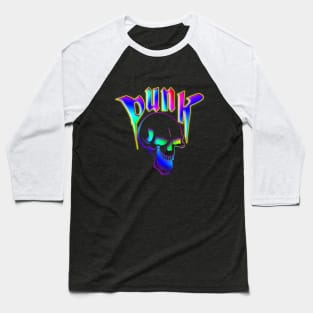 Neon Colored PUNK with Skull Baseball T-Shirt